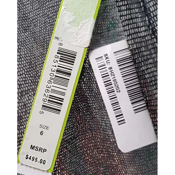 $495 Alice + Olivia Womens 6 Skirt Mini Lamb Leather Metallic Silver Caitlin - Picture 10 of 10